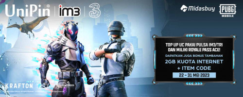 Top Up UC PUBGM Pakai Pulsa IM3/Tri, Miliki Royale Pass Ace dan Dapatkan Beragam Bonus Lainnya!